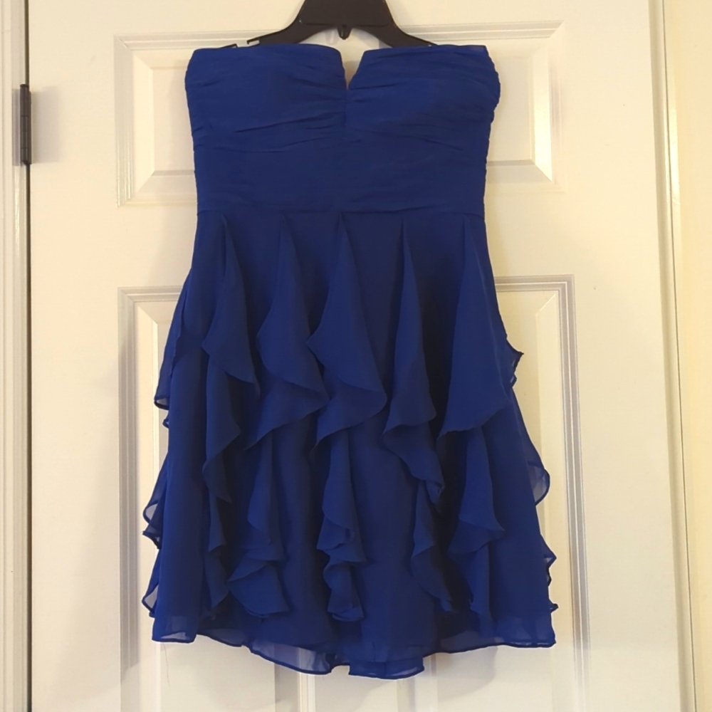Blue strapless Arden B dress